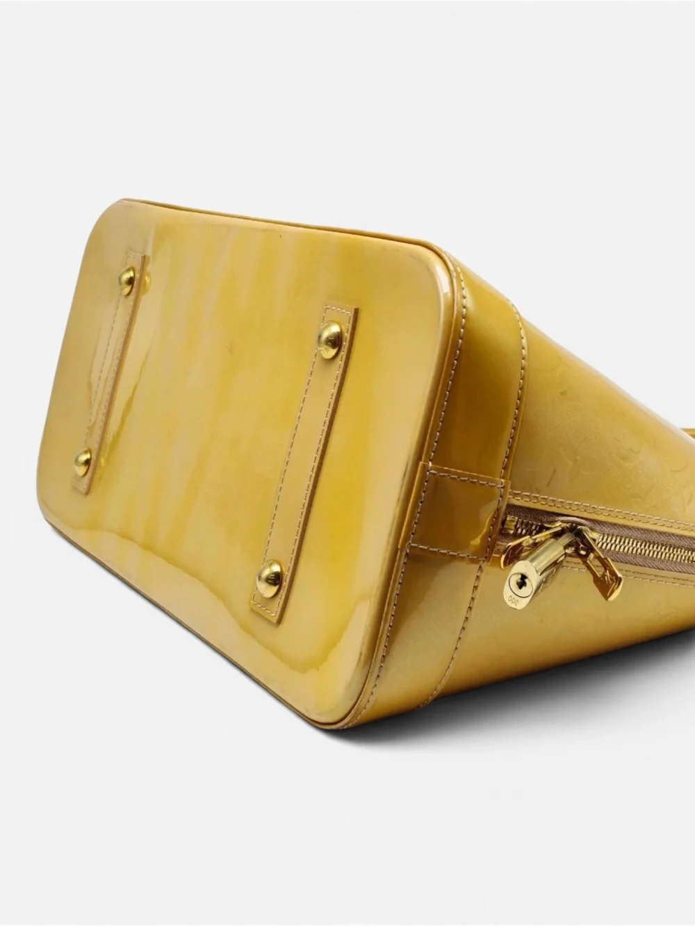 Louis Vuitton Yellow Vernis Alma Dome Satchel